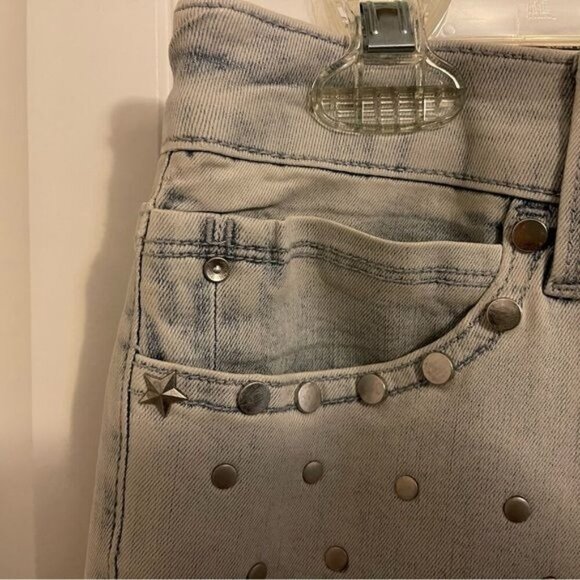 Skinnygirl Fritz Skinny Ankle Jeans W30 Light Wash Studded - Picture 8 of 11